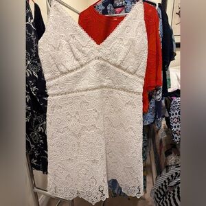 Abercrombie & Fitch Elegant White Floral Lace Dress